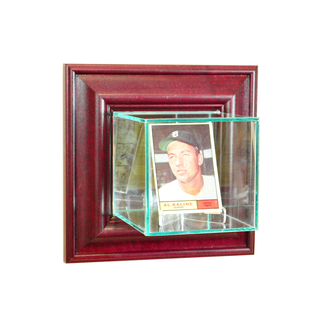 Wall Mounted Card Display Case with Cherry Moulding