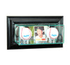Wall Mounted Card and Double Baseball Display Case with Black Moulding