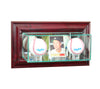 Wall Mounted Card and Double Baseball Display Case with Cherry Moulding