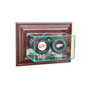 Wall Mounted Double Puck Display Case with Cherry Moulding