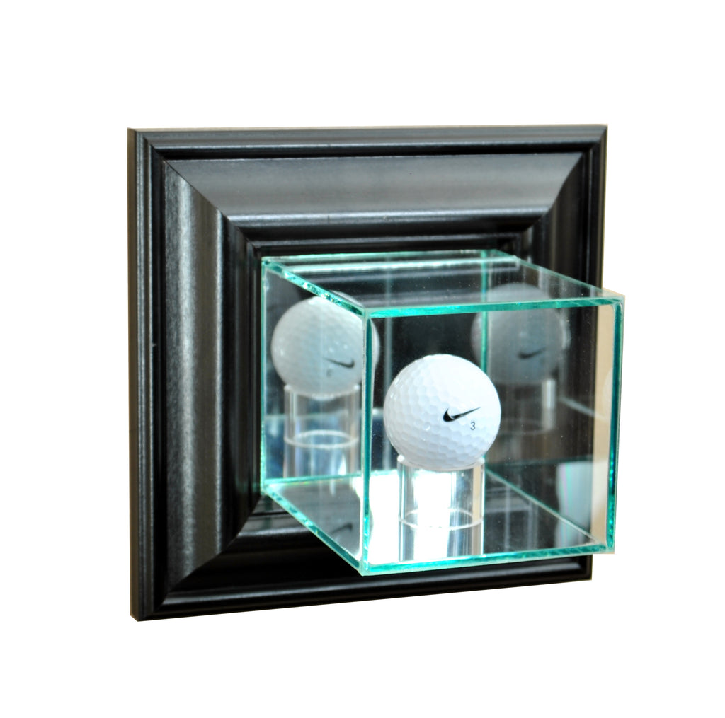 Wall Mounted Golf Display Case with Black Moulding