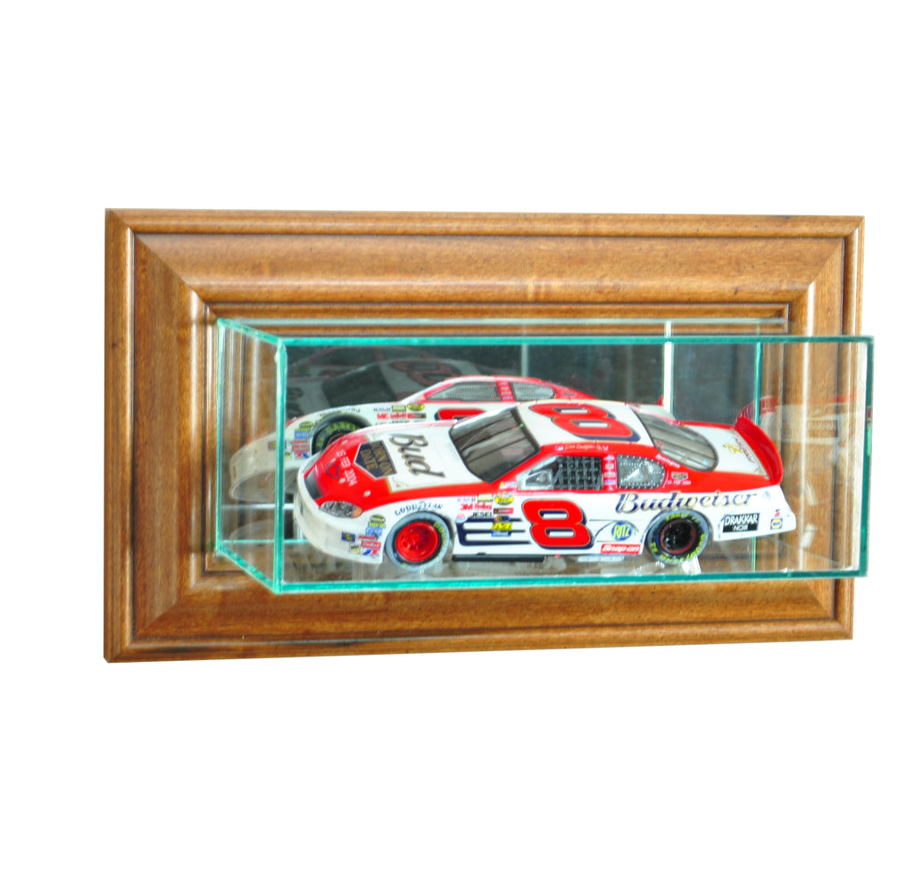 Wall Mounted 1/24th NASCAR Display Case with Walnut Moulding