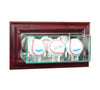 Wall Mounted Triple Baseball Display Case with Cherry Moulding