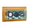 Wall Mounted Triple Puck Display Case with Walnut Moulding