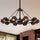 Warehouse of Tiffany CFL-8462AB 39 in. Maxe Antique Bronze 3 Blade Fandelier with Branched Eyeball Shades, Black