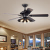 Warehouse of Tiffany CFL-8308 52 in. Upille Indoor Remote Controlled Ceiling Fan with Light Kit  Black