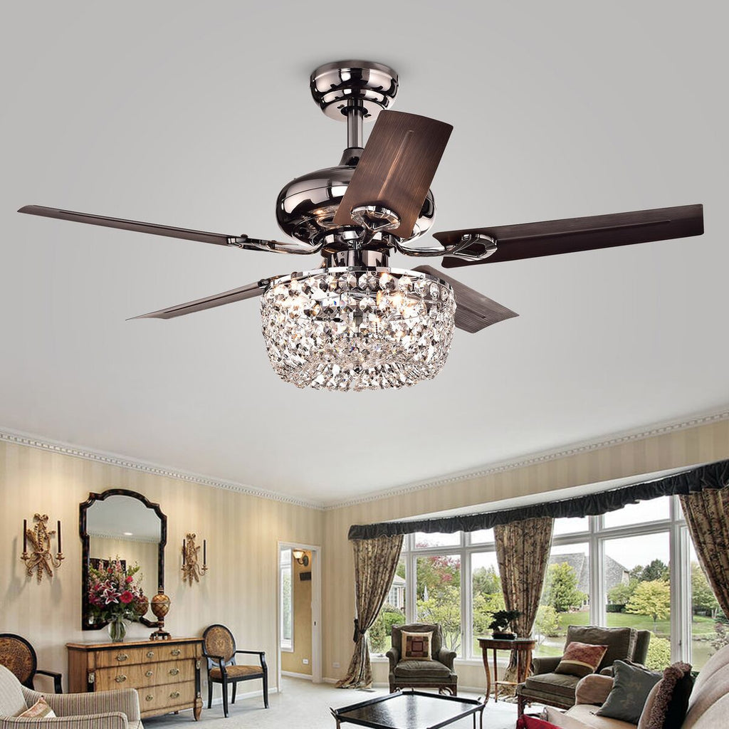 Warehouse of Tiffany CFL-8110REMO-CH 43 in. Angel Indoor Remote Controlled Ceiling Fan with Light Kit  Chrome