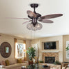 Warehouse of Tiffany CFL-8279BR 42 in. Casimer 3-Light Indoor Hand Pull Chain Ceiling Fan  Bronze