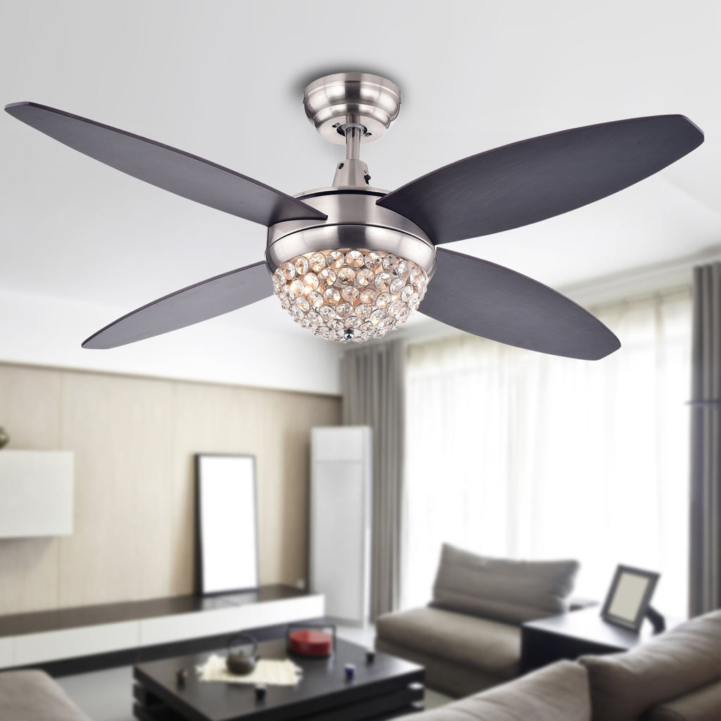 Warehouse of Tiffany CFL-8171SN 24 in. Harvin 2-Light Indoor Hand Pull Chain Ceiling Fan  Multi