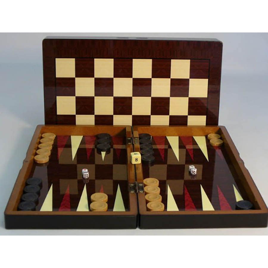 Worldwise Imports -  Worldwise Imports Classic - Backgammon: Woodgrain Decoupage 15-Inch Board