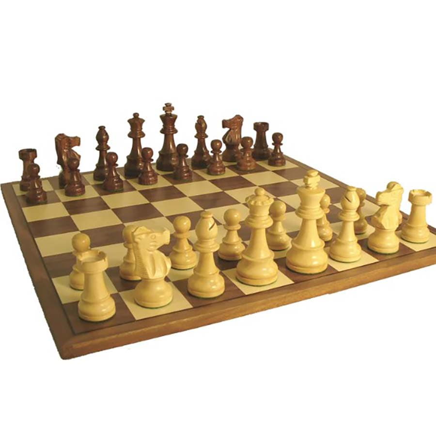 Worldwise Imports -  Worldwise Imports Classic - Chess Set: Sheesham And Boxwood German Pieces: Walnut And Maple Veneer