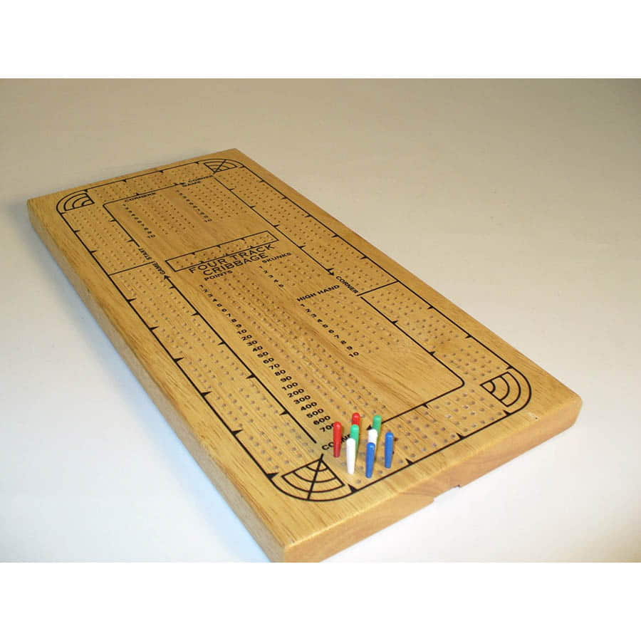 Worldwise Imports -  Worldwise Imports Classic - Cribbage: Four-Player Oak Continuous Track Board