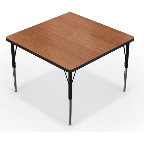 Activity Table - 36'' Square - Amber Cherry Top Surface - Black Edgeband - BALT
