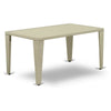 Outdoor Wicker Dining Table - Rectangle PE Wicker Table with Glass Top, 36x60 Inch, Natural Linen - East West Furniture