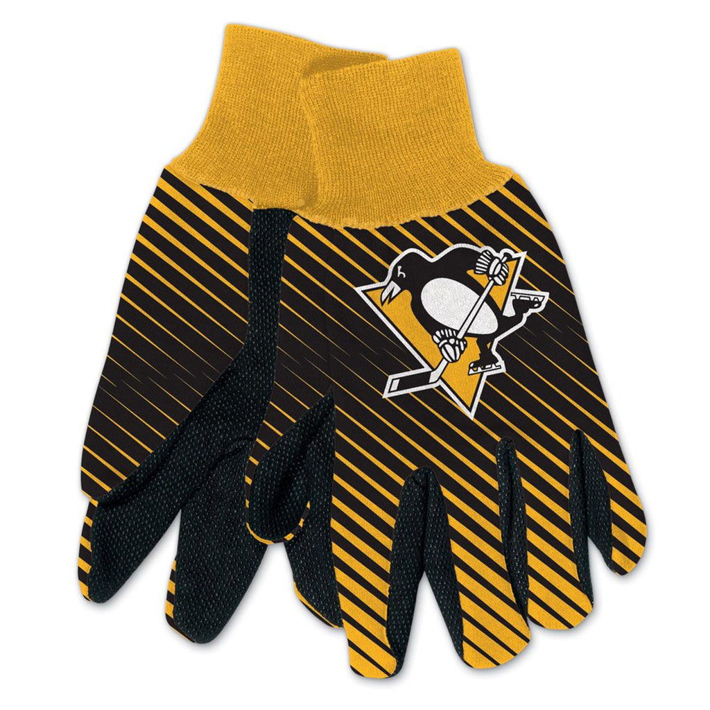 Pittsburgh Penguins Gloves Two Tone Style Adult Size - 1
