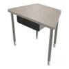 Snap Desk Configurable Student Desking  - Large Trap - Gray Nebula Top Surface And Black Edgeband - Black Horseshoe Legs - No Bookbox - BALT