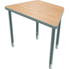 Snap Desk Configurable Student Desking - Large Rectangle - Fusion Maple Top Surface And Black Edgeband - Black Horseshoe Legs - BALT