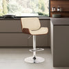 ArmenArtFurniture Armen Living LCLOSWBACRWA London Cream Faux Leather Adjustable Height Swivel Walnut Wood and Chrome Bar Stool