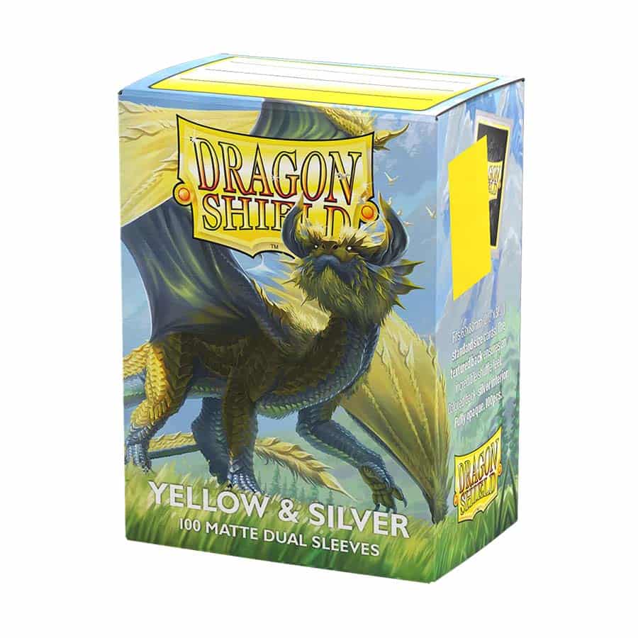 Arcane Tinmen -  Dragon Shield Sleeves: Matte Dual: Yellow And Silver (100Ct) Pre-Order