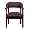 Burgundy LeatherSoft Conference Chair with Accent Nail Trim and Casters - Flash Furniture
