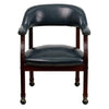 Navy Vinyl Luxurious Conference Chair with Accent Nail Trim and Casters - Flash Furniture