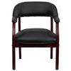 Black Vinyl Luxurious Conference Chair with Accent Nail Trim - Flash Furniture