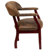 Bomber Jacket Brown Luxurious Conference Chair with Accent Nail Trim - Flash Furniture