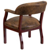 Bomber Jacket Brown Luxurious Conference Chair with Accent Nail Trim - Flash Furniture
