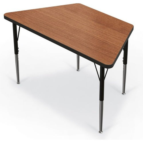 Activity Table - 48'' Trapezoid - Amber Cherry Top Surface - Black Edgeband - BALT