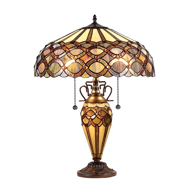 PRISMA Tiffany-style 3 Light Double Lit Table Lamp 18'' Shade - CHLOE Lighting