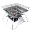 Brentwood  14 x 14 Inch Portable Stainless Steel Folding Charcoal BBQ Grill with Carry Bag