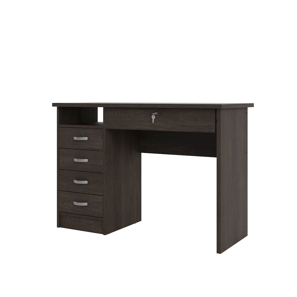 Walden Desk with 5 Drawers, Dark Chocolate - Tvilum