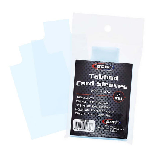 Bcw Supplies: Standard Card Sleeves With Tab (1-Sslv-Tab) (100Ct)