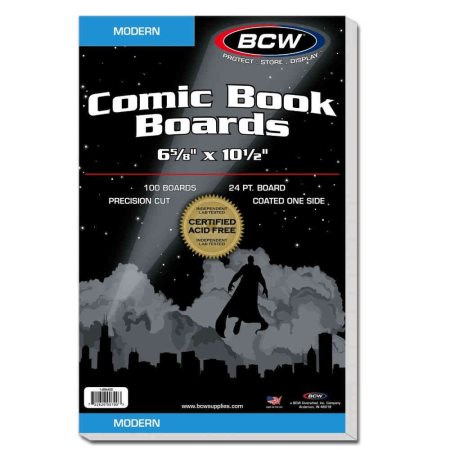 Comics And Art - Bcw Supplies: Backing Boards - Modern Comic 100Ct (1-Bbmod)