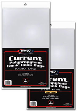Comics And Art - Bcw Supplies: Current Comic Bags 6 7/8X10 1/5 (1-Cur)