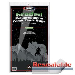 Bcw Supplies: Graded Comic Bags Resealable 100Ct (1-Bag-Gc1-R)