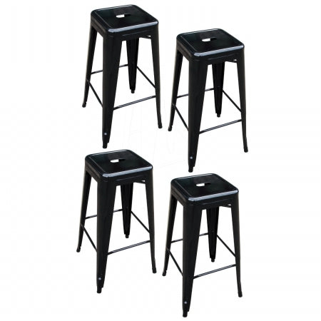 AmeriHome BS030BSET 30 Inch Black Metal Bar Stool