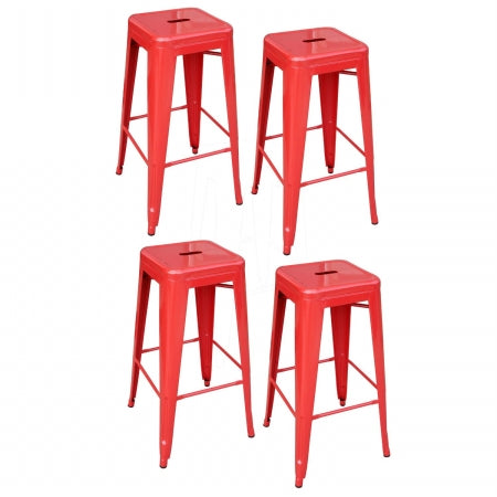 AmeriHome BS030RSET 30 Inch Red Metal Bar Stool