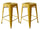 AmeriHome BS24GOLD Loft Gold 24 in. Metal Bar Stool - 2 Piece
