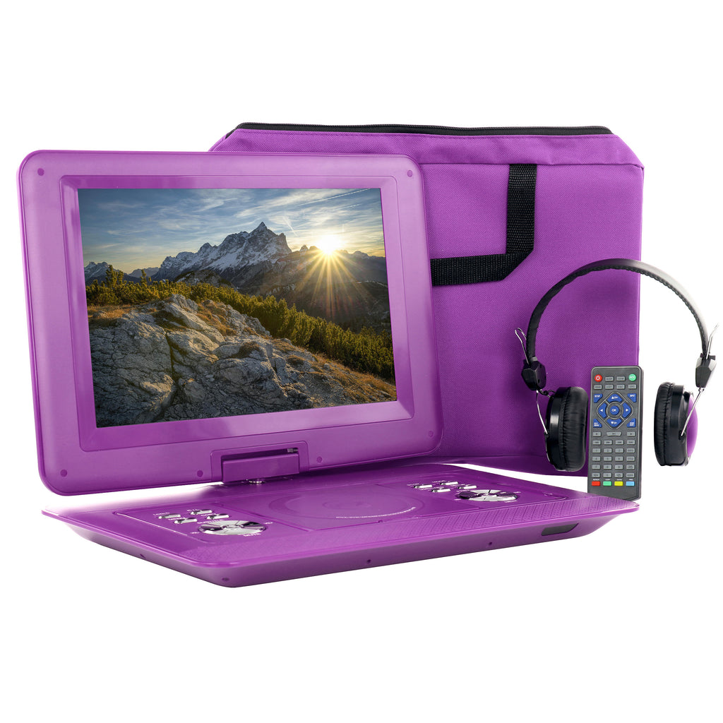 Befree Sound beFree Sound 14.1 Inch Portable DVD Player with Swivel TFT-LCD Screen and USB,SD,AV Inputs- Purple