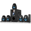 Befree Sound beFree Sound 5.1 Channel Surround Sound Bluetooth Speaker System- Blue - Factory Reconditioned