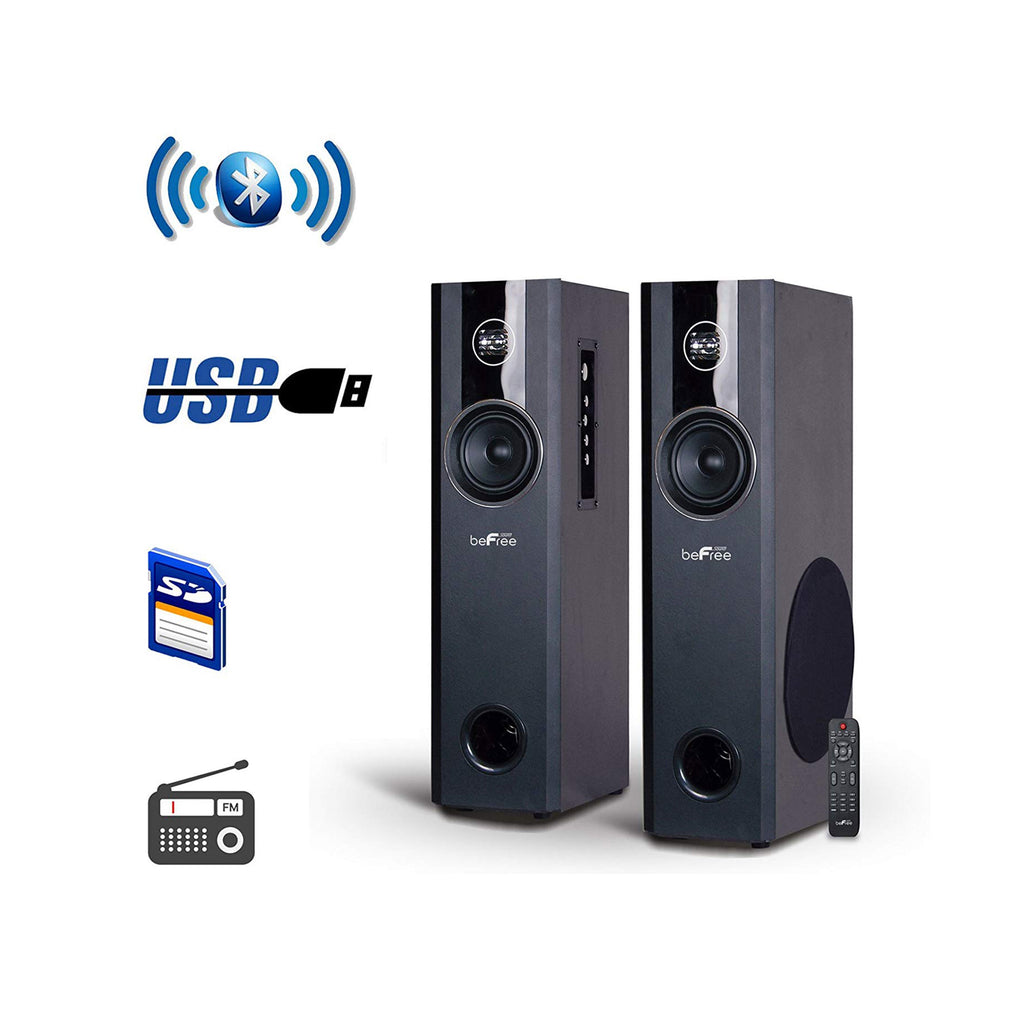 Befree Sound beFree Sound 2.1 Channel Home Theater Bluetooth Powered Double Tower Speakers in Black