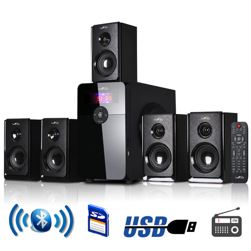 Befree Sound beFree Sound 5.1 Channel Surround Sound Bluetooth Speaker System in Black