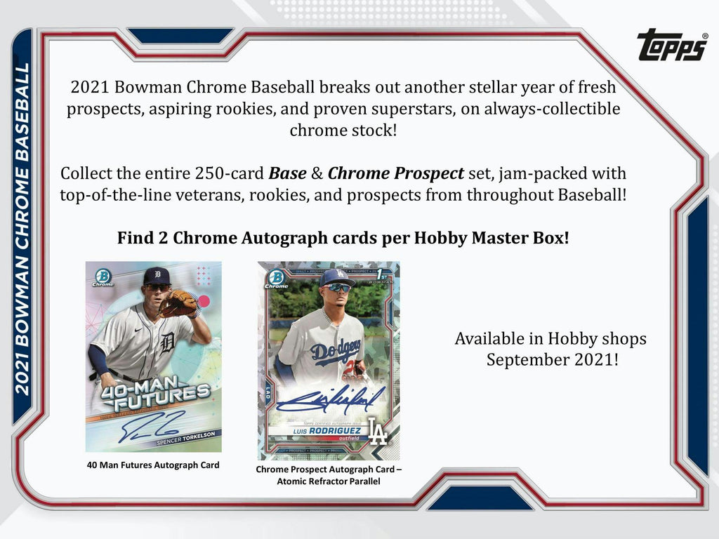 2021 Bowman Chrome Baseball Hobby -Topps Company Inc