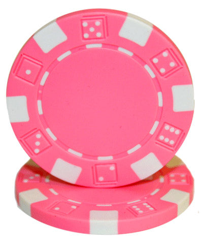 Brybelly Holdings CPSD-PINK-25 Roll of 25 - Striped Dice 11.5 gram - Pink