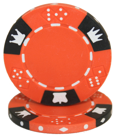 Brybelly Holdings CPCD-ORANGE-25 Roll of 25 - Crown & Dice 3 Tone 14 gram - Orange