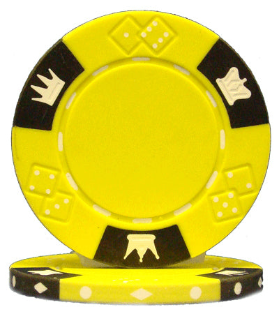 Brybelly Holdings CPCD-YELLOW-25 Roll of 25 - Crown & Dice 3 Tone 14 gram - Yellow