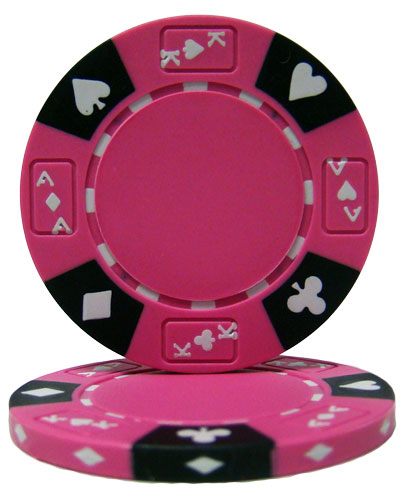 Brybelly Holdings CPAK-PINK-25 Roll of 25 - Pink - Ace King Suited 14 Gram Poker Chips