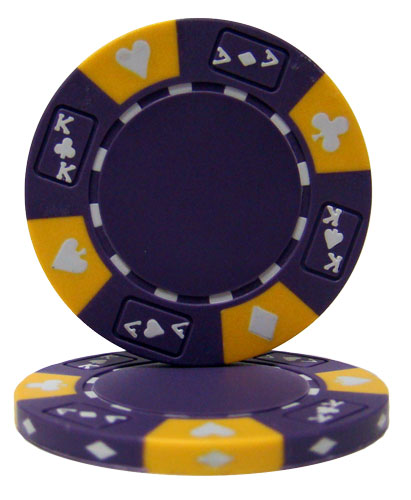 Brybelly Holdings CPAK-PURPLE-25 Roll of 25 - Purple - Ace King Suited 14 Gram Poker Chips