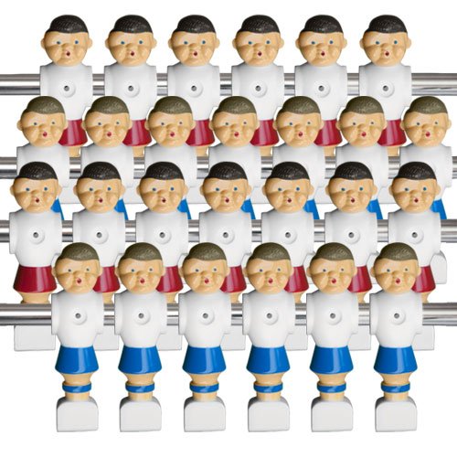Brybelly Holdings GFOO-301 26 Old-Style Foosball Men with Hardware - Red and Blue